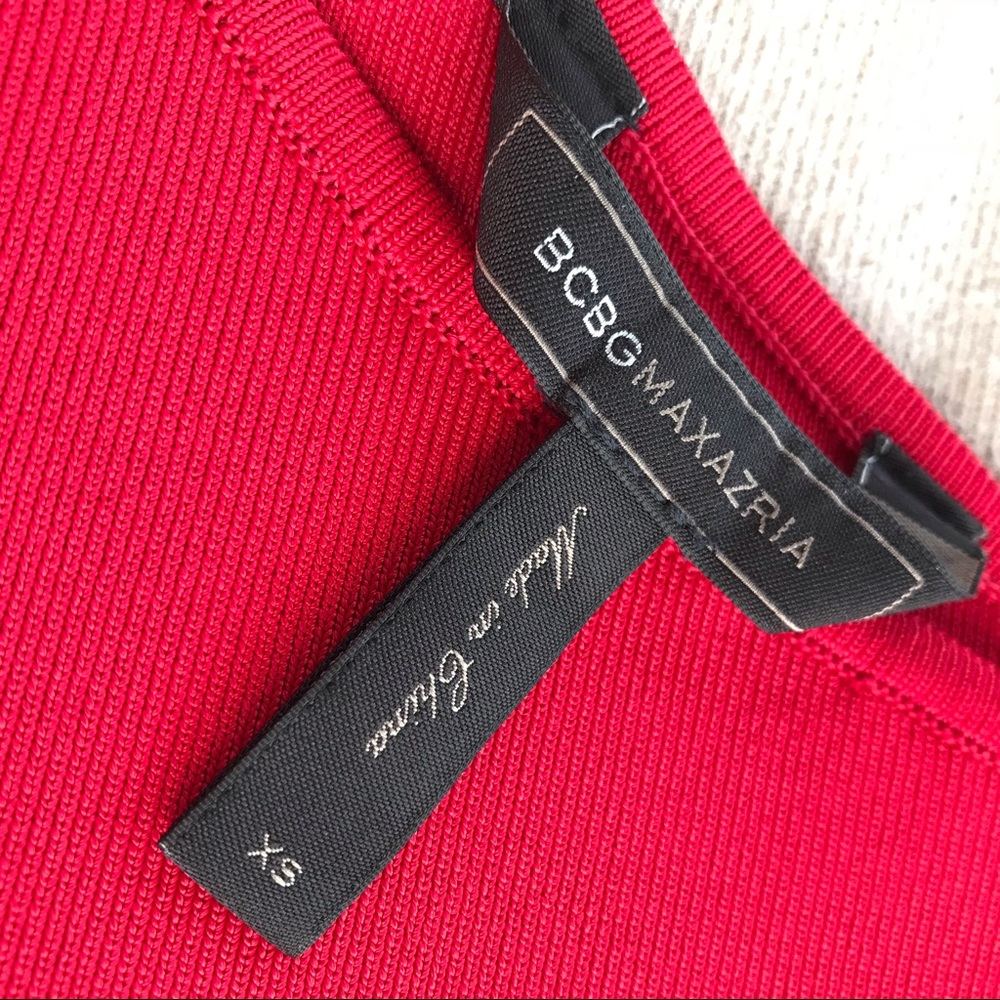 BCBGMAXAZRIA Red Makena Bandage Body-Con Dress - Picture 7 of 8